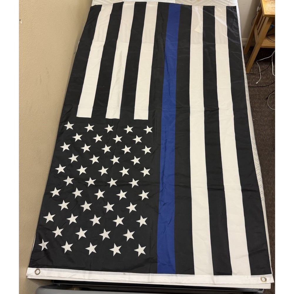 American Flag thin blue line, police, tapestry, yard‎ decor, man cave, 60x36